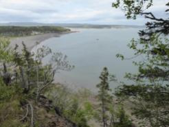 view at Parrsboro beach from hiking trail